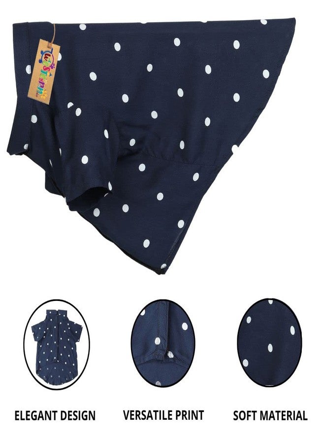 ويستيرن إرا قميص قطني مطبوع من ويسترن إيرا، قميص أساسي للكلاب يسمح بمرور الهواء، قميص فائق النعومة، قميص خفيف الوزن لطيف لحيواناتك الأليفة، ملابس مريحة للغاية للكلاب (مقاس كبير - 20 بوصة) (أزرق منقط) - Image 2